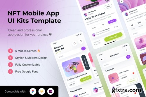 NFT Mobile App UI Kits Template