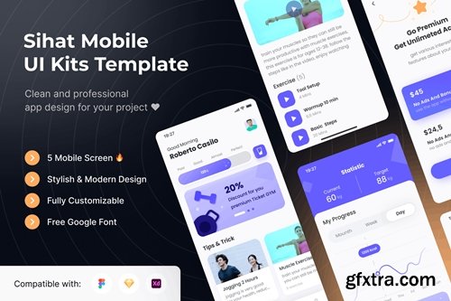 Sihat Mobile App UI Kits Template