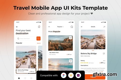 Travel Mobile App UI Kits Template