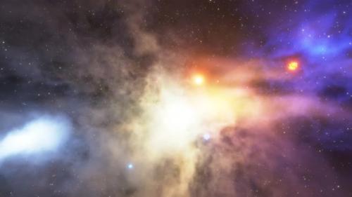 Videohive - 3d Space Flight Around Nebula in Space Against Bright Stars Asteroids Comets - 35914982 - 35914982