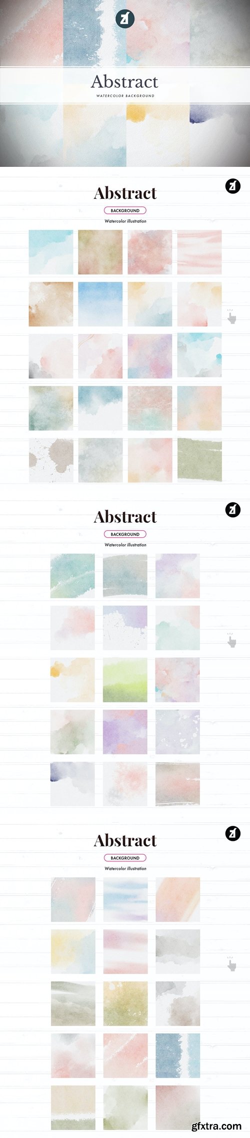 50 Abstract Watercolor Square Background Pack