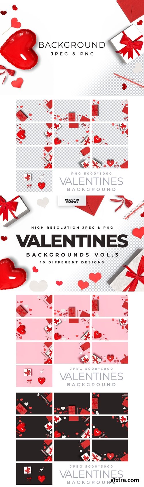 Valentine\'s Day 3D Backgrounds Vol.3