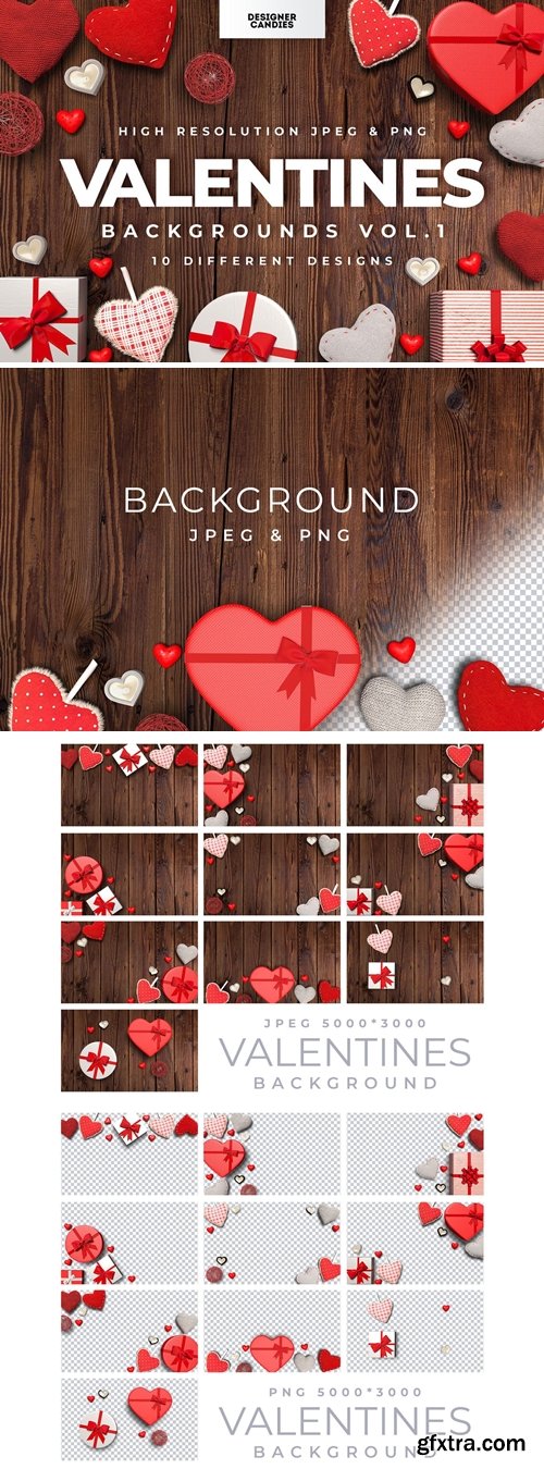 Valentine\'s Day 3D Backgrounds Vol.1