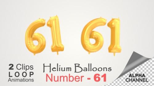 Videohive - Celebration Helium Balloons With Number – 61 - 35917910 - 35917910
