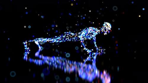 Videohive - 4K 3D abstract man doing pushups - 35920102 - 35920102