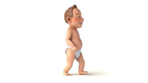 Videohive - Fun 3D cartoon of a baby walking - 35920123 - 35920123
