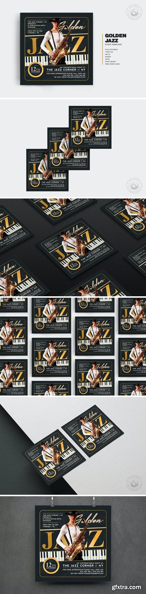 Golden Jazz Flyer Template V6