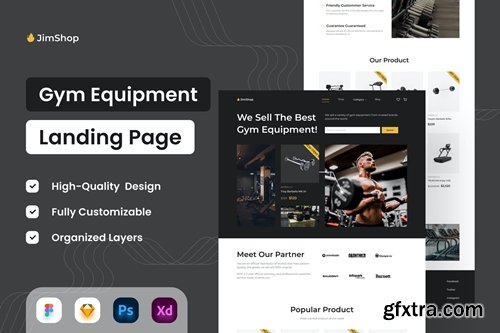 Gym Equipment Shop Landing Page - UI Design