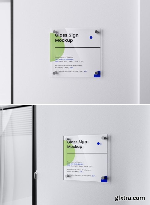 Square Glass Sign Mockup