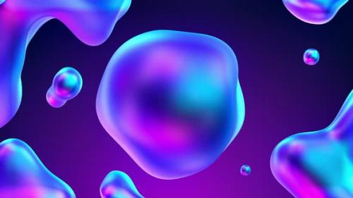 Videohive - Gradients background with liquid metaballs and abstract shapes fluid move and iridescent reflections - 35937403 - 35937403