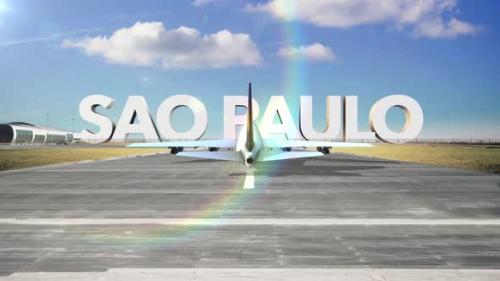 Videohive - Commercial Airplane Landing Capitals And Cities Sao Paulo - 35938636 - 35938636