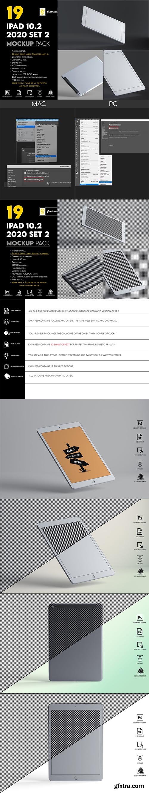 CreativeMarket - iPad 10.2 2020 Mockup Set 2 6845400