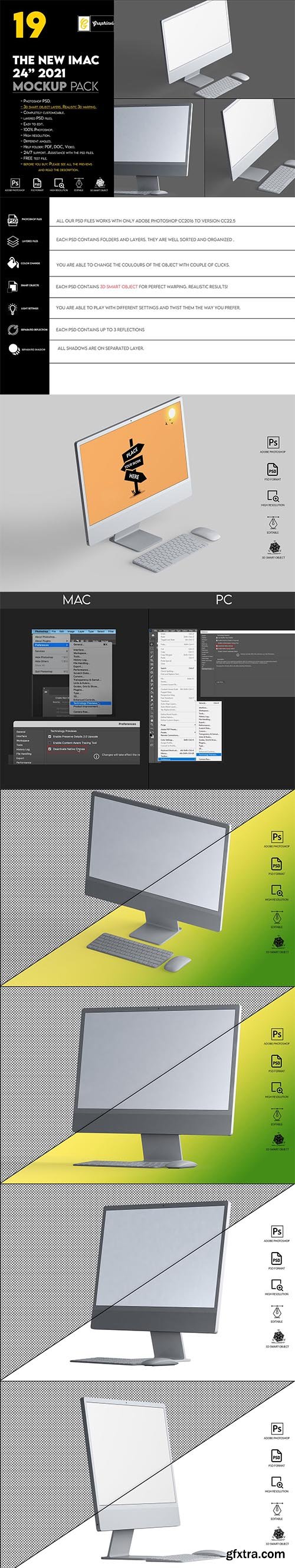 CreativeMarket - The New iMac 24” 2021 Mockup 6844937