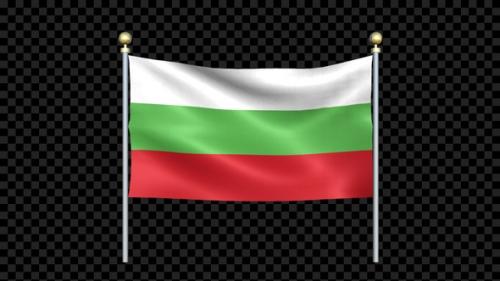 Videohive - Flag Of Bulgaria Waving In Double Pole Looped - 35888188 - 35888188