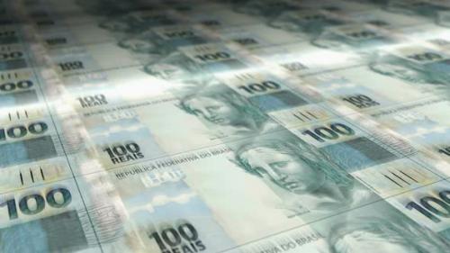 Videohive - Brazil Real, Reai money sheet printing seamless loop - 35890766 - 35890766