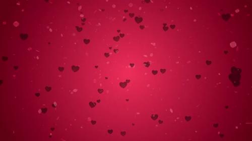 Videohive - Valentine Day Love Red Heart Particle Falling Background - 35891951 - 35891951