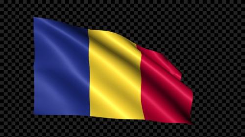 Videohive - Romania Flag Blowing In The Wind - 35901579 - 35901579