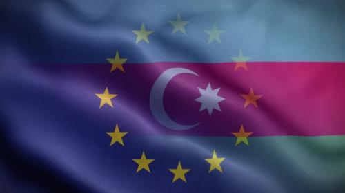 Videohive - EU Azerbaijan Flag Loop Background 4K - 35906454 - 35906454