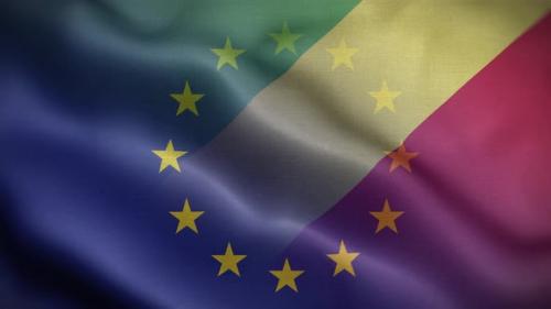 Videohive - EU Congo Republic Of The Flag Loop Background 4K - 35906606 - 35906606