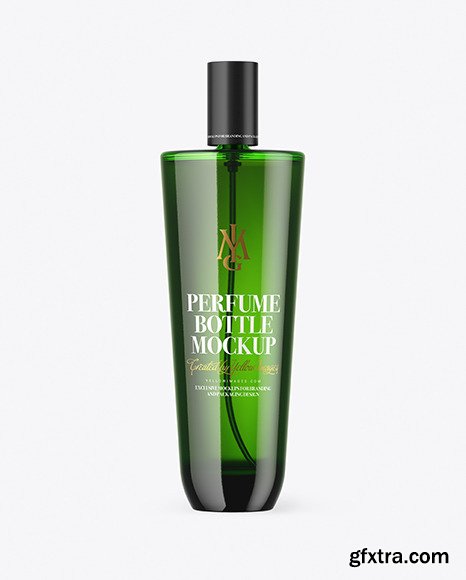 Green Glass Perfume Bottle Mockup 65881