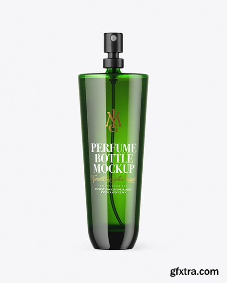 Green Glass Perfume Bottle Mockup 65881