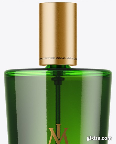 Green Glass Perfume Bottle Mockup 65881