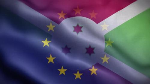 Videohive - EU Burundi Flag Loop Background 4K - 35906616 - 35906616