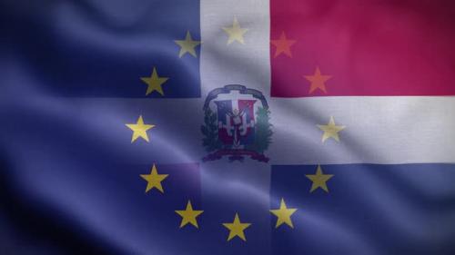 Videohive - EU Dominican Republic Flag Loop Background 4K - 35907055 - 35907055