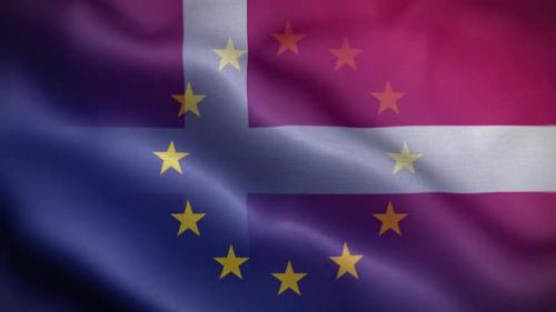 Videohive - EU Denmark Flag Loop Background 4K - 35907071 - 35907071