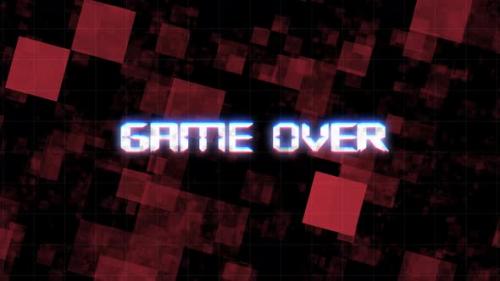 Videohive - Game Over Glitch Text Message Background - 35864577 - 35864577