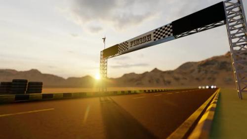 Videohive - Approaching the Finish in the Race at Sunset - 35865587 - 35865587