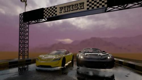 Videohive - Approaching the Finish in a Race on a Wet Track - 35865593 - 35865593