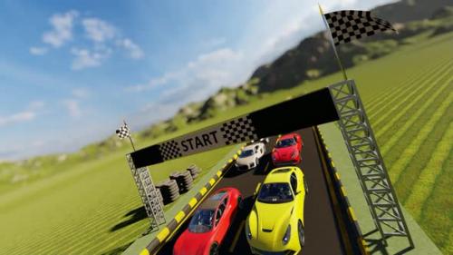 Videohive - Car Race Getting Started Aerial Shooting - 35865596 - 35865596