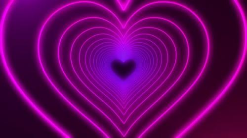 Videohive - Neon Light Heart Tunnel Vj Loop Background - 35873224 - 35873224