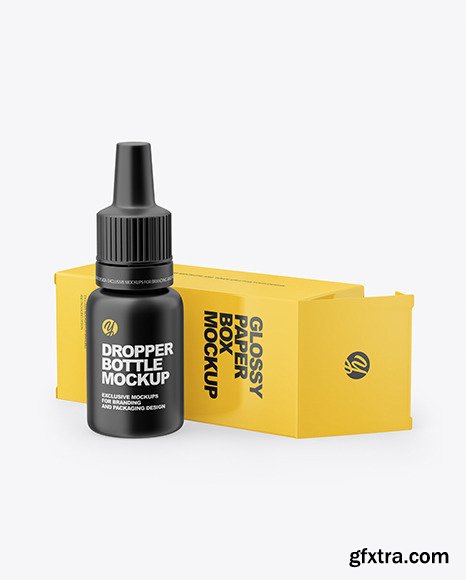 Matte Dropper Bootle with Glossy Paper box mockup 65546