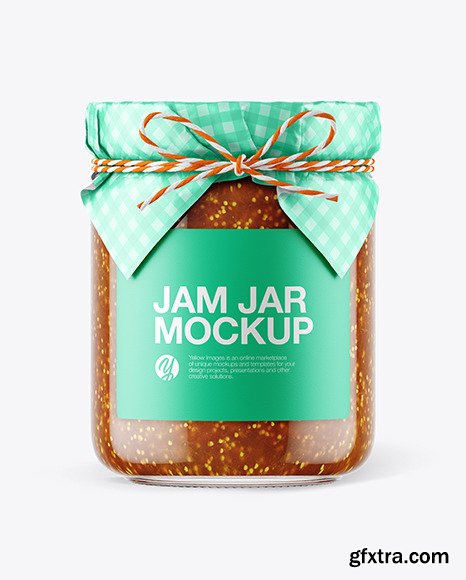 Glass Fig Jam Jar with Paper Cap Mockup 65766