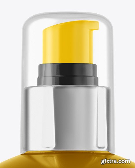 Metallic Cosmetic Bottle with Pump Mockup 65811