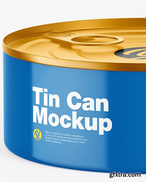 Metallic Tin Can w/ Glossy Finish Mockup 65695