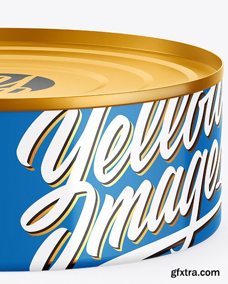 Metallic Tin Can w/ Glossy Finish Mockup 65695