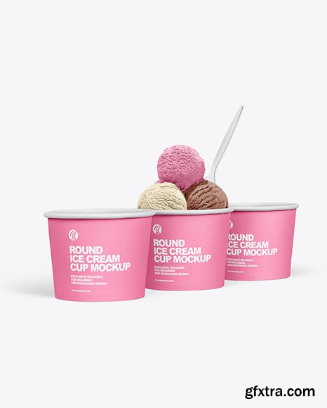 Paper Ice Cream Cups Mockup 66155