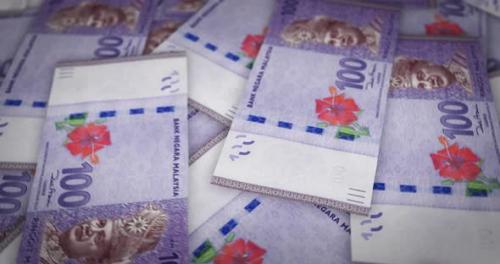 Videohive - Malaysia Ringgit growing pile of money seamless loop - 35878282 - 35878282