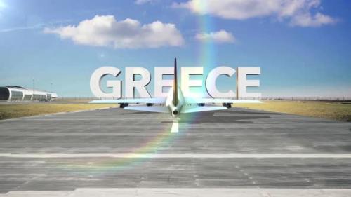 Videohive - Commercial Airplane Landing Country Greece - 35881446 - 35881446