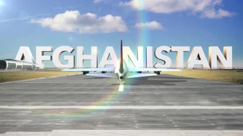 Videohive - Commercial Airplane Landing Country Afghanistan - 35881448 - 35881448