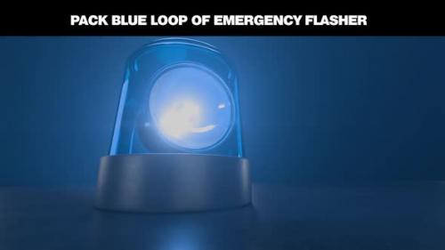 Videohive - Pack blue Loop of emergency flasher - 35882304 - 35882304