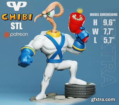 3DXM - Earthworm Jim Chibi