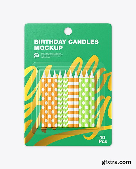 Blister Pack with 10 Candles Mockup 67081