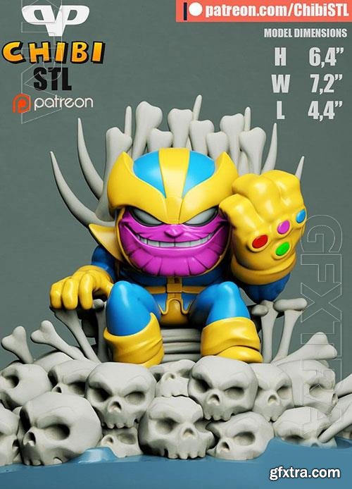 3DXM - Thanos on Throne Chibi (Marvel)