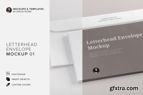 CreativeMarket - Letterhead Envelope Mockup 01 4524347