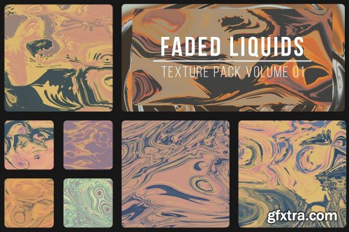 CreativeMarket - Abstract Faded Liquid Textures 6814624