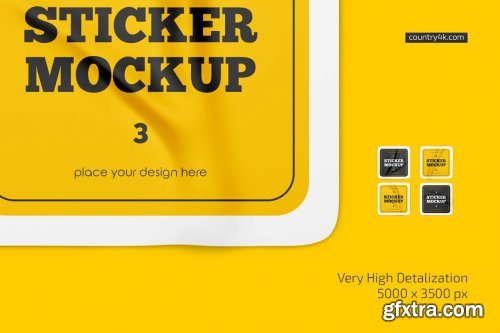 CreativeMarket - Square Stickers Mockup Set 6651627